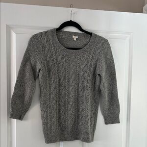 J. Crew Heather Gray Cable Knit Sweater
